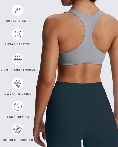 Image of Aoxjox Define Sculpt Racerback Sports Bra | women's workout fitness yoga crop tank, breathable fabric, 4-way stretch, moisture-wicking, gym essential