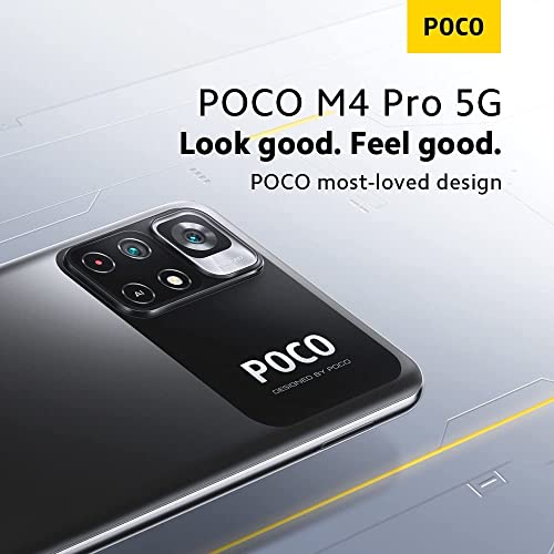 Poco M4 PRO 5G 64GB 4GB RAM Factory Unlocked (GSM Only | No CDMA - not Compatible with Verizon/Sprint) w/Fast Car Charger Bundle - Yellow