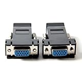 2pcs VGA Female Video Extender Plug to LAN CAT5 CAT5E CAT6 RJ45 Network Adapter