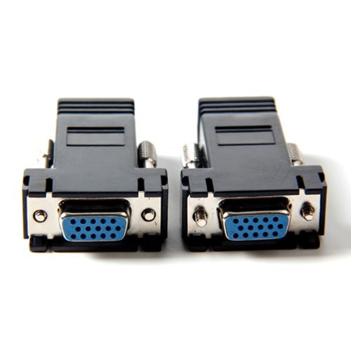 2pcs VGA Female Video Extender Plug to LAN CAT5 CAT5E CAT6 RJ45 Network Adapter