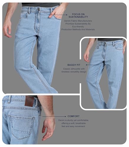 Image of i'sol Men's Loose Baggy Fit Wide Legged Jeans