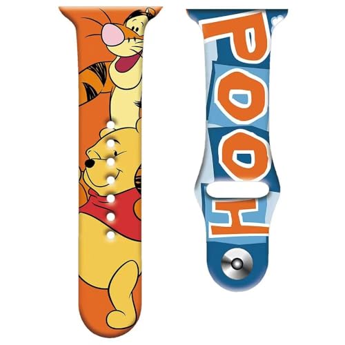 くまのプーさん アップルウォッチ バンド Apple Watch バンド 38mm 40mm 41mm 42mm 44mm 45mm 49mm アップルウォッチベルト装着簡単 長さ調節 ステンレス鋼バックル付き 通気性 耐久性,1,42/44/45/49