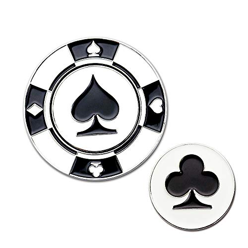 Pinmei Golf Ball Marker Golf Poker Chips Gifts Sets (Black)