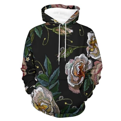 Sweatshirt pull vintage imprimé floral pour homme femme sweat à capuche pour soirées fraîches