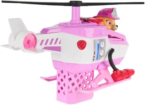 PAW Patrol Fire Rescue Skyes Rescue Helicopter with Skye Dog Figure and Cat Figure, Toy for Children from 3 Years