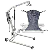 Tuffcare Full Electric Patient Lift - Deluxe Rhino Lift with Power Base - Full Size Transfer Lifter for Home Use and Facilities, 450 lb. Weight Capacity (Lift + Full Sling Large)