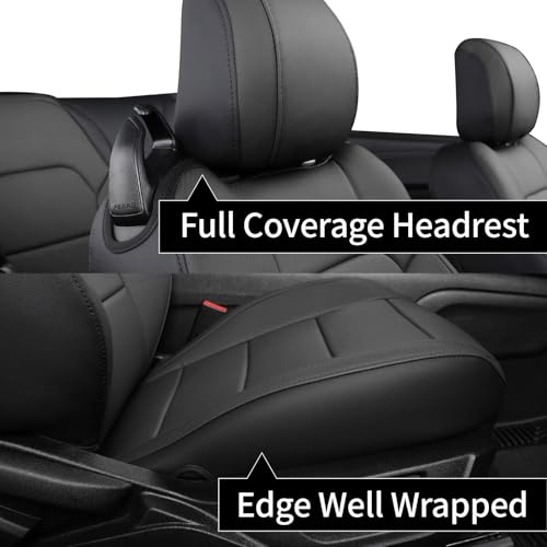 Image of Custom Car Seat Covers for Ford 2015-2026 Mustang Convertible,Faux Leather