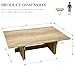 CIMOTA Farmhouse Coffee Table for Living Room, 48 Inch Wood Rectangle Center Table with Geometric Solid Base, Modern Low Cocktail Table, Rustic Natural