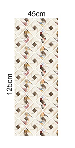 Image of CABANA HOMES Wall Stickers DIY Tile Wallpaper for Decals (45 x 125 cm, 1 Roll) (6 sq. ft) Decorative Self Adhesive Home Decor Kitchen Tiles Ceiling, Beige