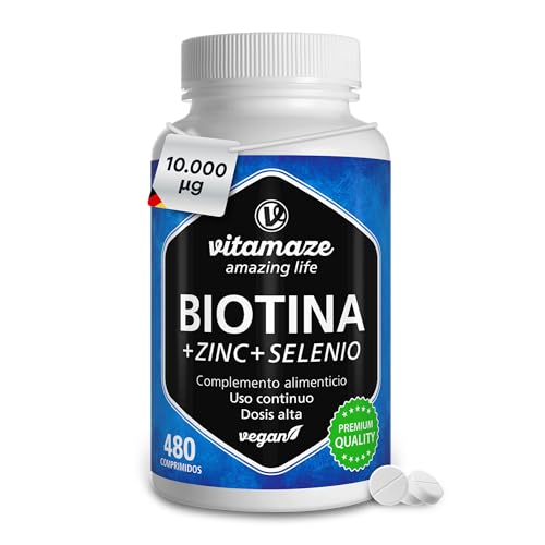 Biotina ¿Para qué sirve? El mejor complemento para tu salud en 2023 8 Biotina 10.000 mcg 480 Comprimidos (16 Meses) con Zinc y Selenio, Biotina para el...