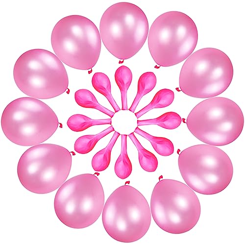 Image of 120 Pack Pearl Pink Balloons, Bright 12 inch Royal Pink Latex Party Balloons for Birthday Wedding Baby Shower Halloween.