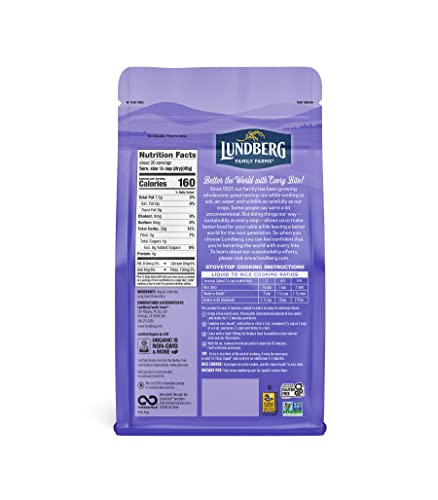 Lundberg Family Farms - Organic California Brown Jasmine Rice, Herbaceous Scent, Clings When Cooked, 100% Whole Grain, High Fiber, Gluten-Free, Non-Gmo, Usda Certified Organic, Vegan, Kosher (32 Oz) #TOP1