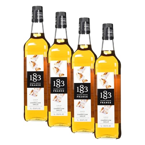 Image of 1883 Coffee Syrup, Toasted Marshmallow Syrup for Drinks, 1 Liter Glass Bottle (Pack of 4)