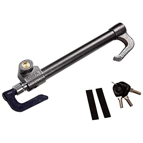 AOLIHAN Steering Wheel Lock Bar, Telescopic Steering Wheel Lock, Universal Lock for Car Truck SUV Van Security Adjustable Length (Steering Wheel Lock 2003 Black) Cover