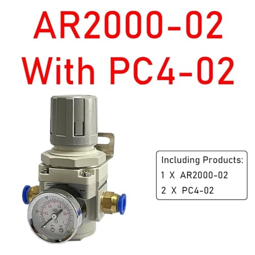 Régulateur de pression d'air AR2000-02 avec manomètre 1/4'' pour compresseur