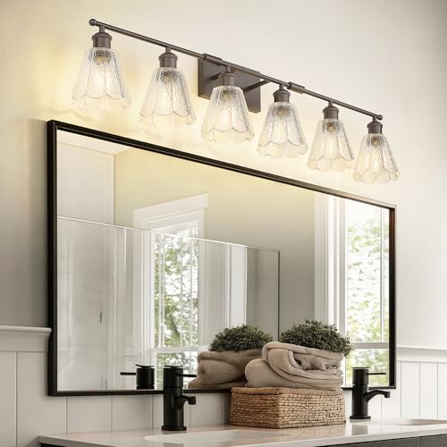 HWH Farmhouse Vanity Light Fixture, Rustic Bathroom Light Fixtures for