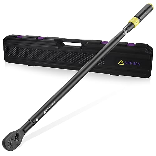 Image of ANPUDS 3 /4 inch Click Torque Wrench, 100-750 Ft-Lb /135.5-1017 Nm, Heavy Duty | ±3% Accuracy, 48-Tooth Quick Release, Cr-V Steel, Dual-Direction, for Semi Truck, Tractor, Diesel Engine, Farm & Industrial