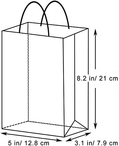 AZOWA Gift Bags Small Kraft Paper Bags with Handles (5 x 3.1 x 8.2 in, Red Color, 50 Pcs) - Image 2