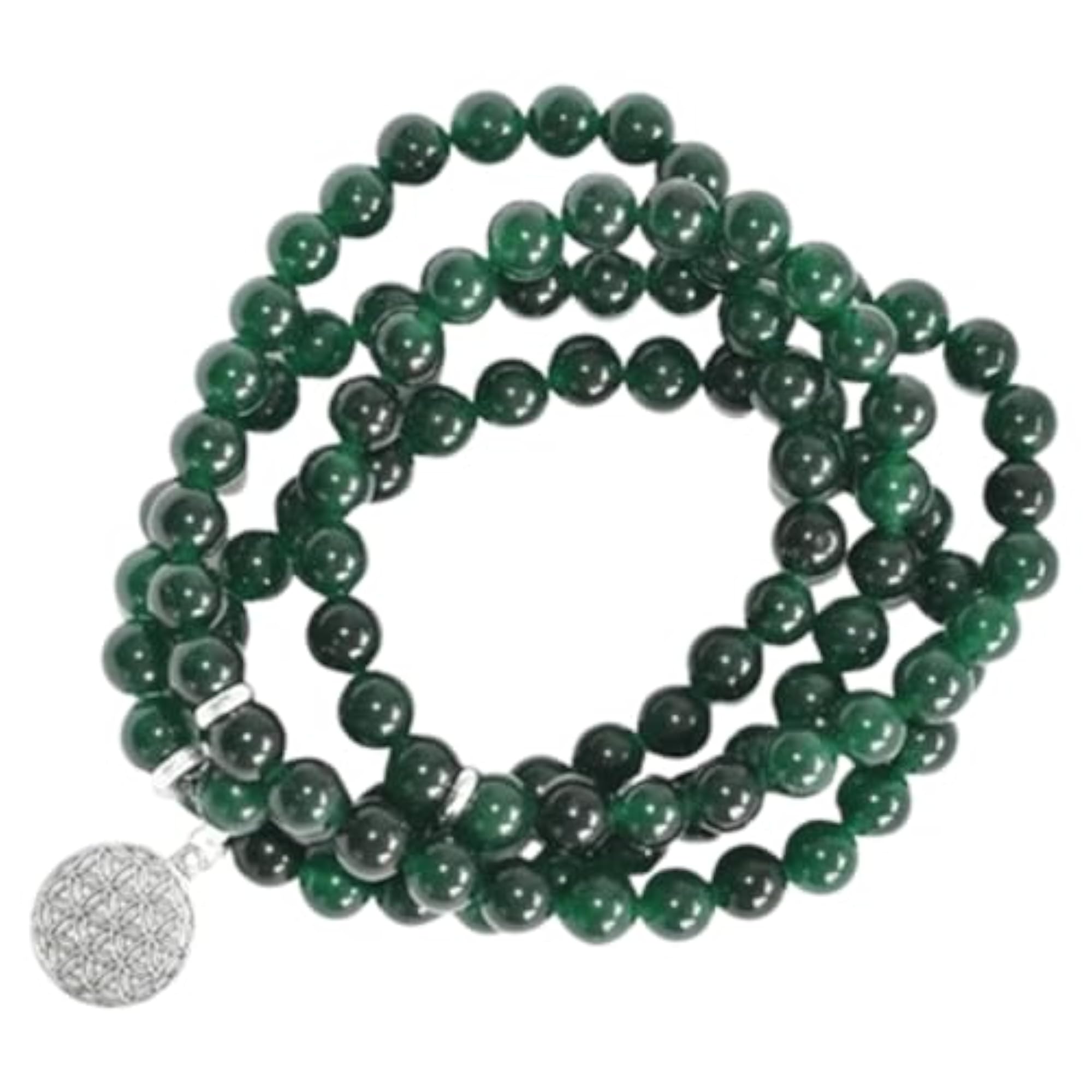 Natural Green Jade 6MM Beaded Handmade Prayer Mala Necklace