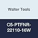 Walter Tools C5-PTFNR-22110-16W Tool Steel Boring Bar, Right Hand, 1.575" Minimum Bore Diameter, 3.465" Maximum Bore Depth, 4.331" Length