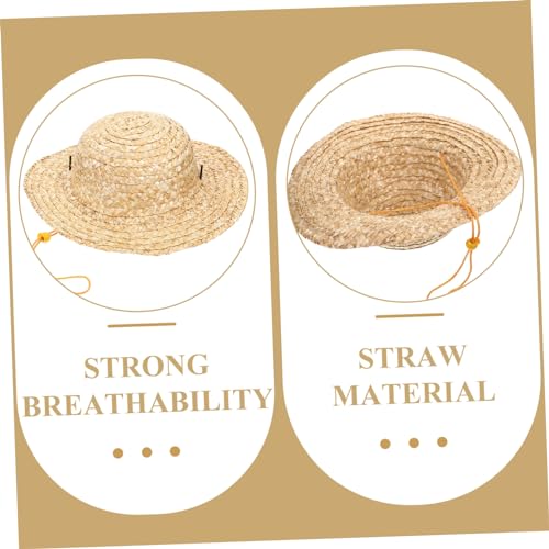 Kids Woven Straw Hat 31cm Wide Brim Beach Hat for Boys and Girls Lightweight Outdoor Sun Protection4