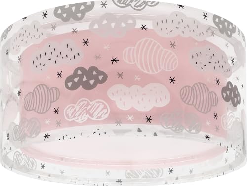 Lámpara de techo infantil Clouds Dalber con doble bombilla E27 para luz homogénea