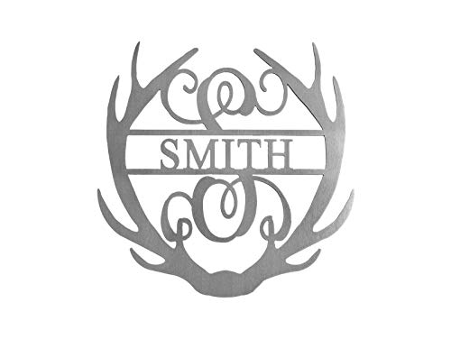 Rusted Orange Craftworks Custom Metal Name Sign for Home - Antler Style