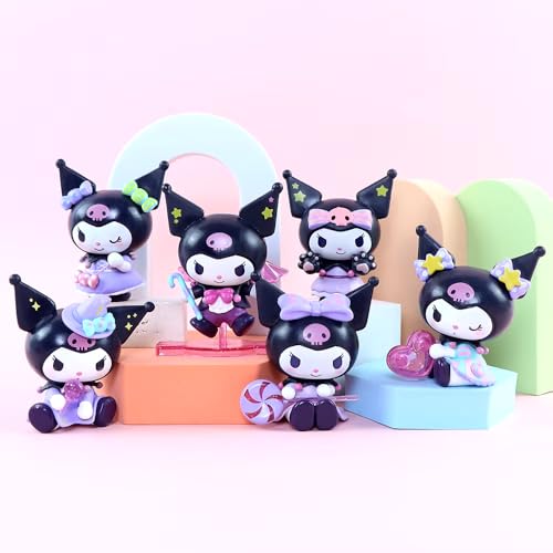 Image of BOENJOY Gifts- Hello Kitty Kuromi Action Figure Toys for Car Dashboard, Study Table, Office Desk Decoration - Gift for Fans and Collectors| 6 pcs