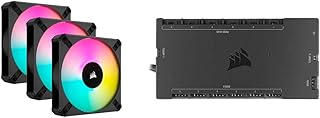 Corsair iCUE AF120 RGB Elite 120mm PWM Triple Fan Kit - Black & iCUE Commander CORE XT, Digital Fan Speed and RGB Lighting Controller
