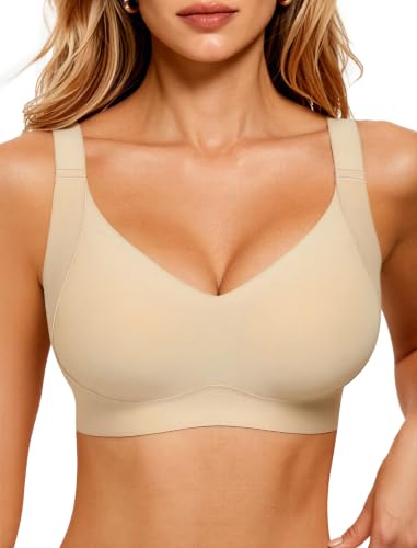 Image of Jelly Wireless Bras for Women No Underwire Push Up Seamless Full Coverage Bralettes Support Lift Everyday Bra