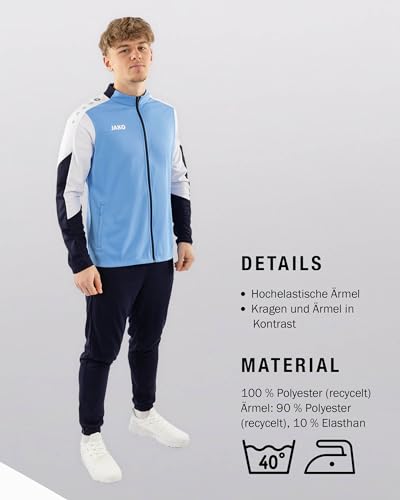 JAKO Unisex Polyesteranzug Dynamic, skyblue/weiß/marine, S – Ansicht 4