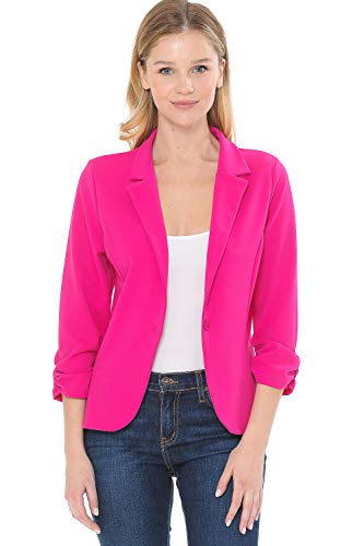 Women's 3/4 Sleeve Lightweight Casual Work Knit Blazer Jacket (S-3XL)2