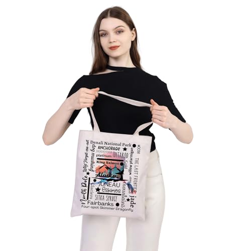 Bolso Tote de Viaje Alaska con Mapa del Estado miniatura 2