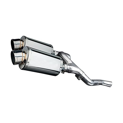 Delkevic Aftermarket Slip On compatible with Honda VFR800 V-Tec 9” Stainless Oval Muffler Exhaust 02-09