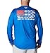 Columbia Men's Standard Terminal Tackle PFG Fish Flag LS, Vivid Blue/White, Large