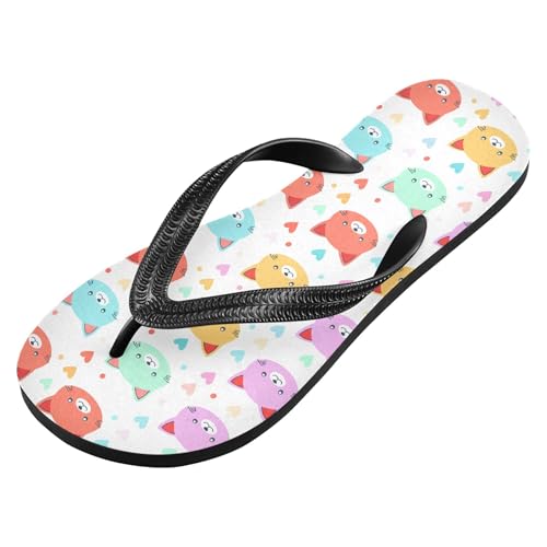 Burbuja Cartoon Animal Faces Flip Flops for Women Men, Soft Thong Sandals Rubber Slippers for Pool Beach Essentials2