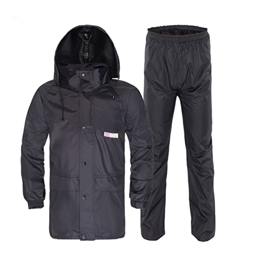 Ynport Crefreak Combinaisons de Pluie Pour Homme Vêtements de Pluie Imperméables Manteaux de Pluie à capuche Respirant Homme Vêtements de Pluie Pêche Veste et Pantalon de Pluie, Bleu marine, XL Cover