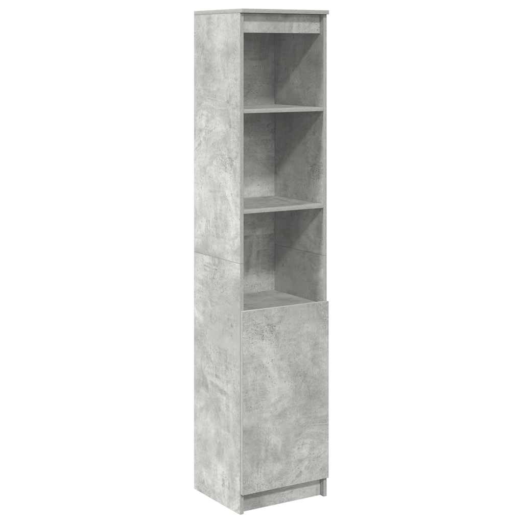 Vidaxl (Concrete Grey, 37.5 Cm) Highboard Black Oak 37.5X35x180 Cm Engineered Wood Cabinet Side Cabinet