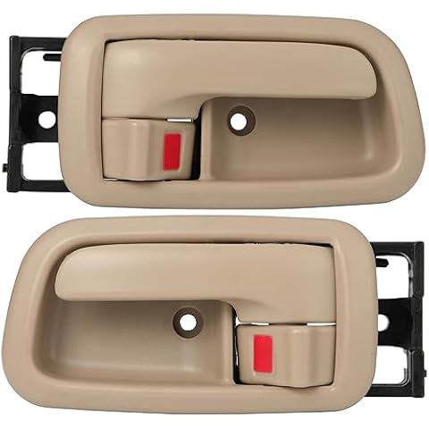 Lcyolada Interior Door Handles W/Bezel (Pair), Beige, Front Left Driver & Right Passenger for Toyota Tundra (Standard/Extended Cabs ONLY) 2000 2001 2002 2003 2004 2005 2006 Cover