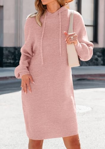 PRETTYGARDEN Womens Fall Sweater Dress Casual Long Sleeve Chunky Knit Pullover Oversized Hoodie Tunic Sweaters Winter Clothes
