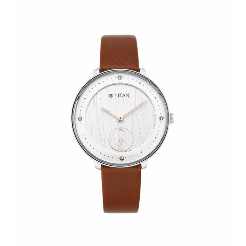 Titan Womens Svelte White: Multi-Function Watch Leather Strap-NS2651SL01 (B08W55Z21F) Amazon Price History, Amazon Price Tracker
