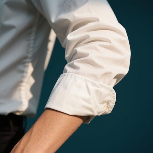 2 piezas de mancuernas doradas con circonita para hombres miniatura 6