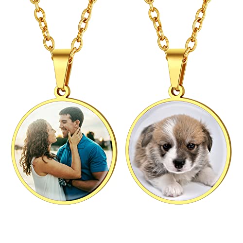 FindChic Dog Tags Personalized Necklace for Men with Silencer Custom Text Engraved/Print Photo Military US Army ID Tag/Saint Michael Guardian Pendant Stainless Steel Jewelry Gift, with Jewel