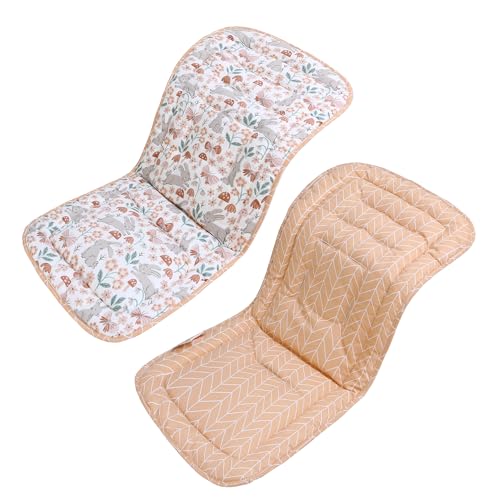 LAT Universal Colchoneta para Sillas de Paseo, Algodón Funda Universal Carro Bebe, Cojín Silla de Paseo para Cochecito de Doble Cara, Funda para Asientos de Cochecito para Bebés 78x34cm (Conejo)