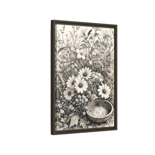 Décoration murale salon avec cette toile de fleurs sauvages au-dessus du canapé