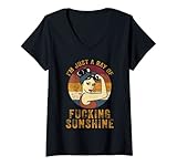 donna i´m just a ray of fucking sunshine shirt rainbow sarcastic maglietta con collo a v