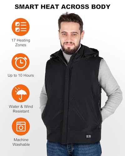 Azamine Heated Vest For Men With 10000Mah Battery Pack thumb #6