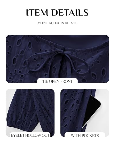 KIRUNDO Eyelet Summer Dresses for Women 2025 Short Sleeve Tie Front Babydoll A Line Wedding Guest Beach Vacation Sundress2