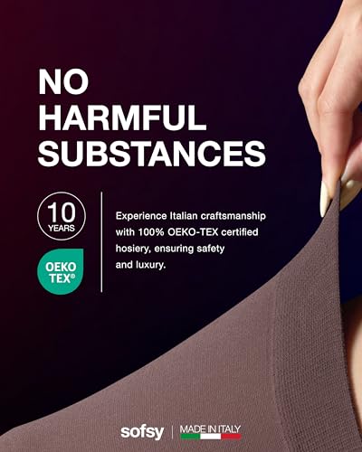 Image of sofsy 10-Year Hosiery Craftsmanship - Italian 40 Den Run Resistant Opaque Tights for Women | High-Waist, Reinforced Toe