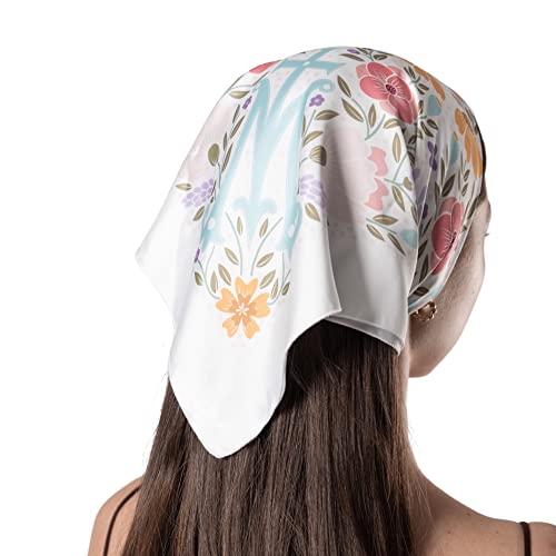 Catholic Veil Head Scarf - Bandana Style Chapel Veils Catholic Mass - Marian Floral Mantilla for Church